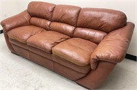 Brown Cinnamon Leather Couch