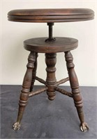 Antique Ball and Claw Piano Stool