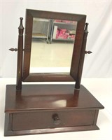 Shaving Mirror on Stand with Drawer