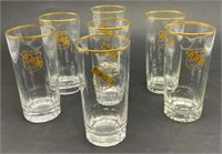 Seven Gold Rim and Crest Tumblers