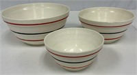 Nesting Bowl Set, Red and Black