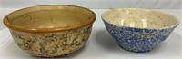 Two Spongeware Pottery Bowls