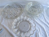 6 Pc Clear Glass Largest is 13 1/2" Dia