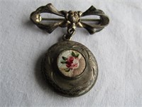 Sterling Pin Locket Front Has Some Damage