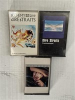 (3) Vintage Cassette Tapes -  The Cars & Dire