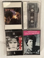 (4) Cassettes - U2, George Thorogood & Styx