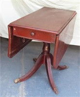Drop Leaf Solid Wood Pedestal Table (Warped)