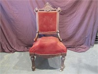 Ornate Upholstered Wood Chair Rough