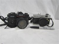 2 Vintage Cameras 1 Fuji, 1 Hhodar AS-IS