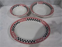 3 Pc Coca Cola Dishes Platter is 13 1/2" L