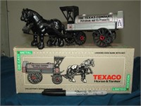 Die Cast Texaco Horse & Tanker Locking Bank w/ Key
