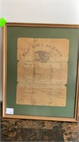 1865 Civil war military discharge papers, stamped