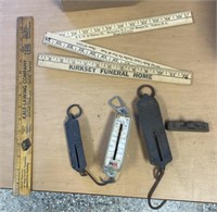 Lot Vintage Scales rulers and tiny leveler