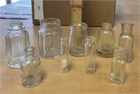 9 Vintage Tiny Medicine Bottles / NO SHIPPING
