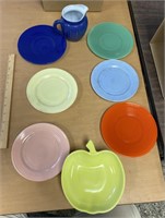 Vintage colored various lot of dishes