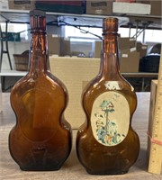 2 Bard’s Town Brown Violin Bottles