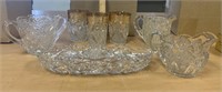 Lot GORGEOUS CUT GLASS DISHES GLASSES, CREAMERS