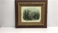 Antique print in antique frame. Print is of a man