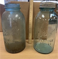 #2 & #8  1/2 gallon blue ball jars BARN FRESH