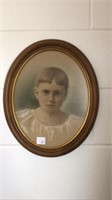 Chromolithograph portrait of child in frame