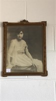 Antique portrait in frame measuring 13x16. Small