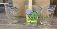 3 juice size glasses 1-1998 Land before time