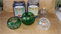 bohemian glass and more lot of 5