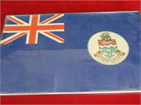 Framed Linen Flag of the Cayman Islands 27x17"
