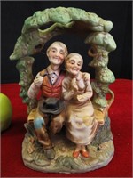 Old Man and Lady Porcelain 9" Tall