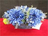 Beautiful Blue Tabletop Arrangement- Silk Flowers