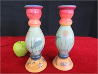 2 Ceramic Candle Holders