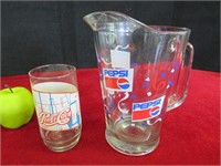 Vintage Pepsi Glass and Pitcher