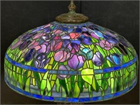 Tiffany style stained glass tulip floor lamp shade