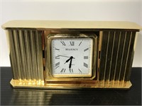 Regency heavy metal gold finish desk clock