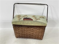 Painted wicker basket