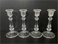 Four Cristal d’Arques crystal candle stick holders