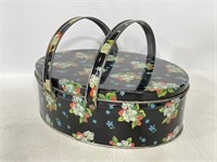 Floral printed tin with handles