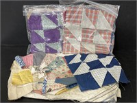 Collection of assorted unfinished quilted fabrics