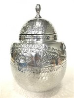 Vintage hammered metal urn