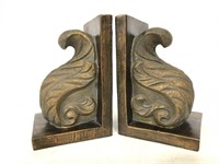 Two resin leaf bookends
