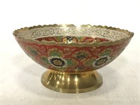 Enameled brass bowl