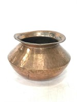 Small hammered metal spittoon