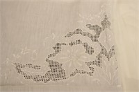 Vintage Italian Linen Queen Size Top Sheet