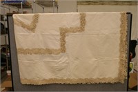 1950s Italian Wedding Linens Silk Bed Cover