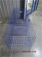 3 steel mesh product display baskets