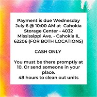 Cahokia & Dupo Storage Online 6/30 - 7/5/22