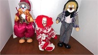 E4) Dolls: Porcelain Clowns  & Music box Clown
