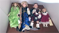 E4) dolls: Porcelain dolls - Rapunzel, Scotsman,