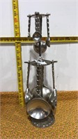 Pewter Measuring Cups & Spoons w/ Stand 15" Tall