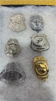 6 Assorted Special Badges - Security Officer,